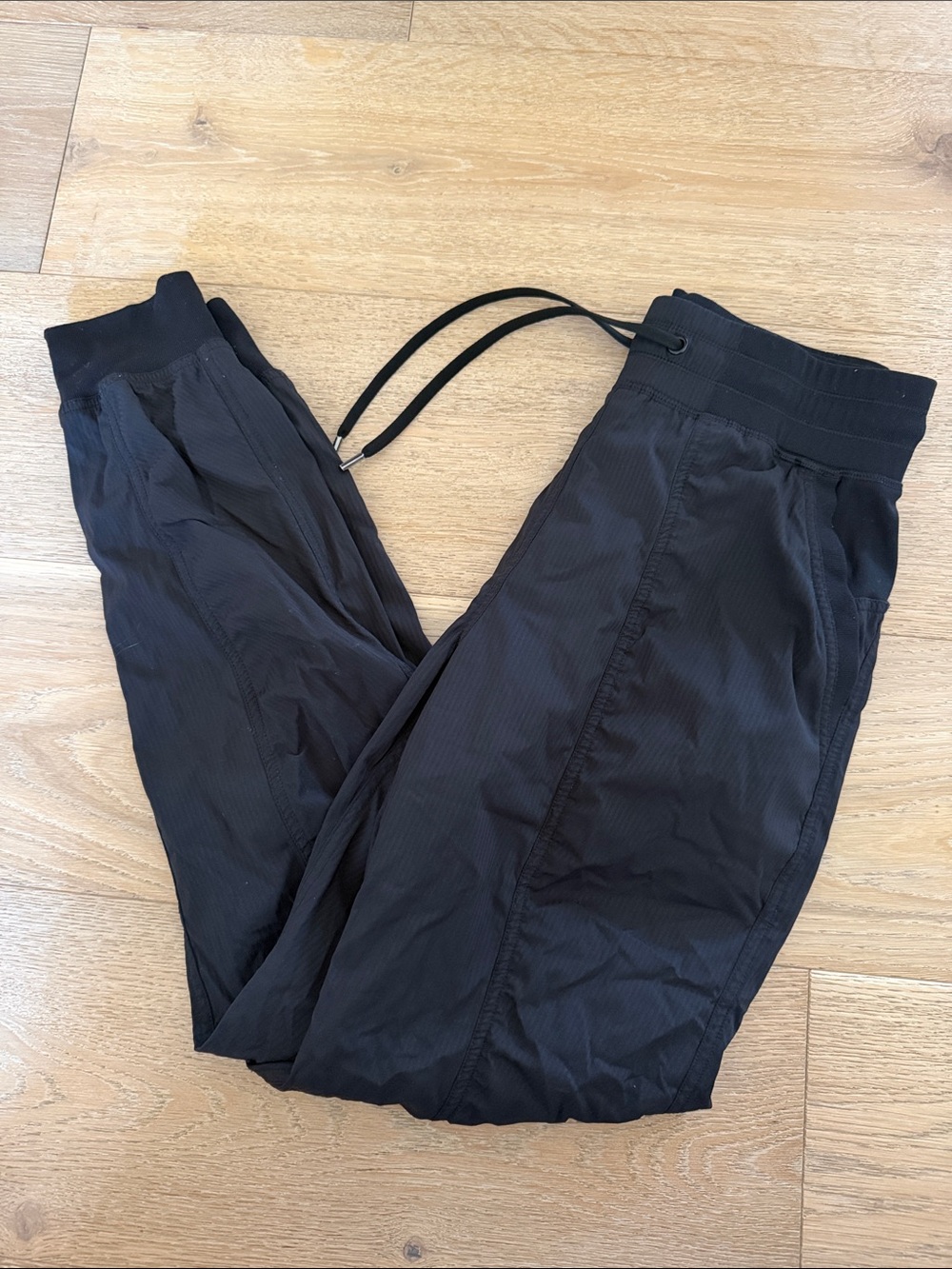 Lightweight Black Drawstring Jogger Pants